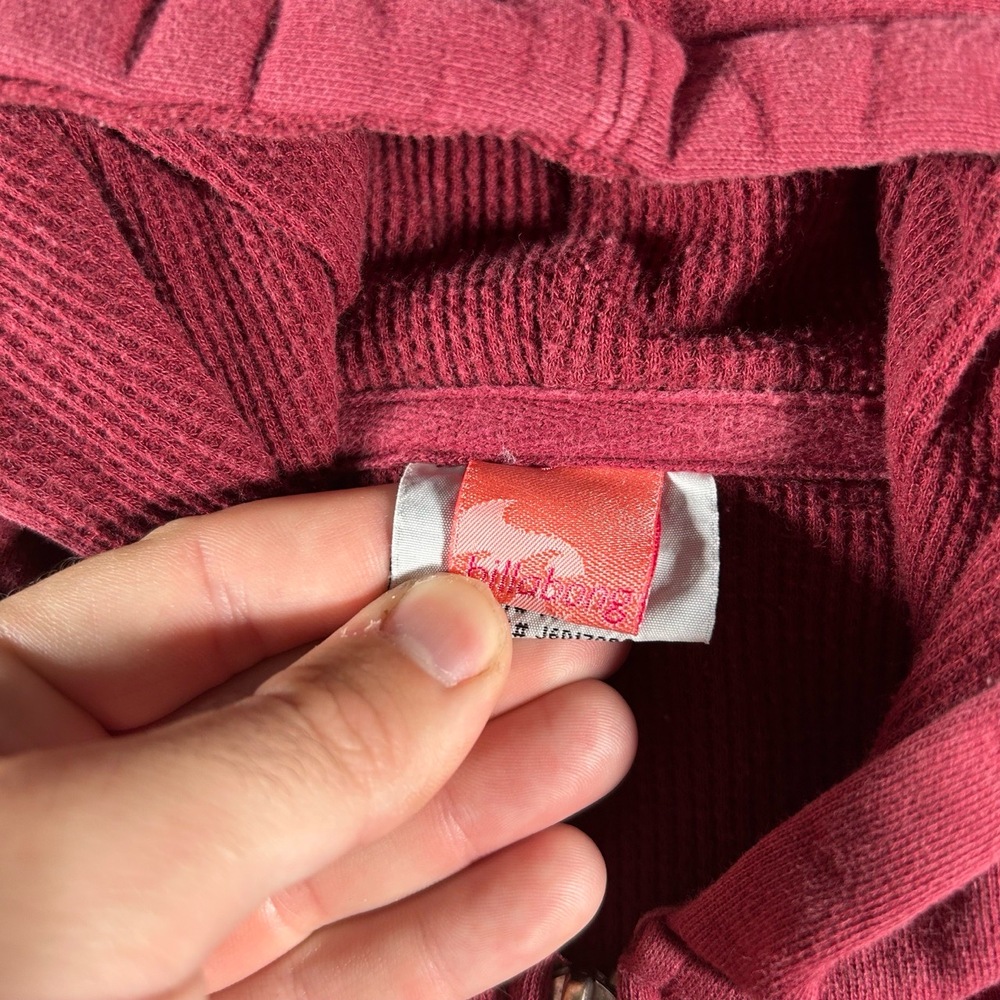 Billabong Hoodie Womens Small Red Embroidered Logo Zip Up Surf Casual Bird Y2k - Picture 5 of 9